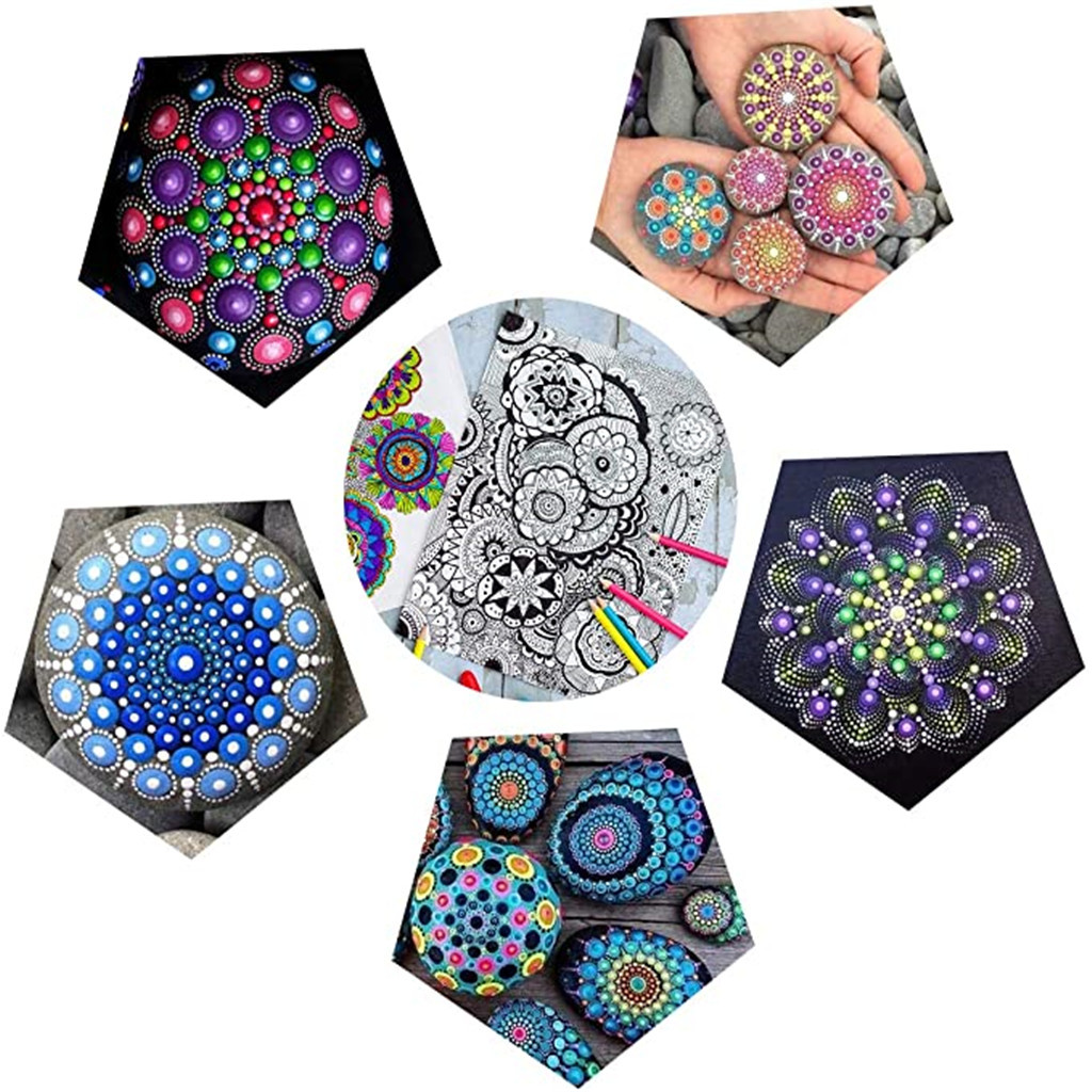 Jeu d'outils à points à 36 points | Stylo outil à points, brosse modèle stylet à bille, plaque de peinture pour produits à usage domestique, # C