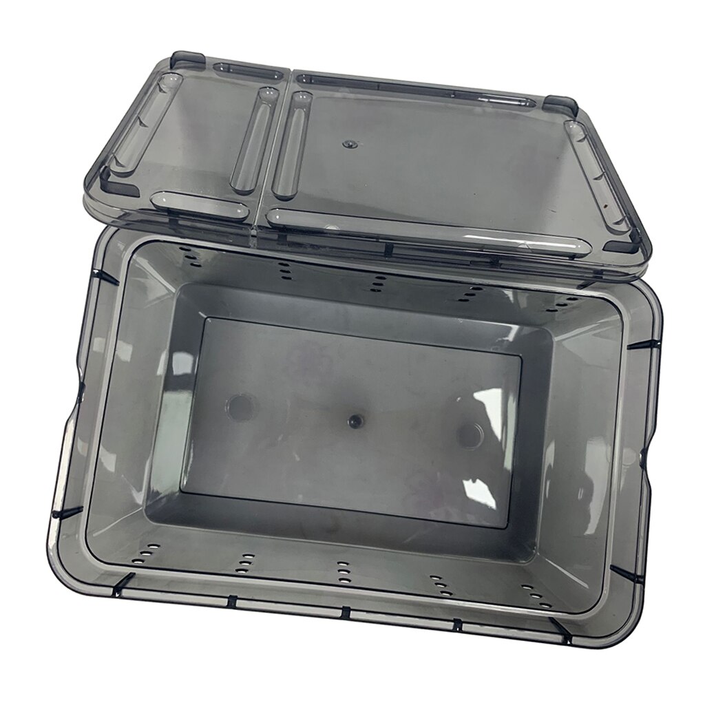 Plastic Box Insect Reptile Transport Breeding Live Food Feeding Box Black