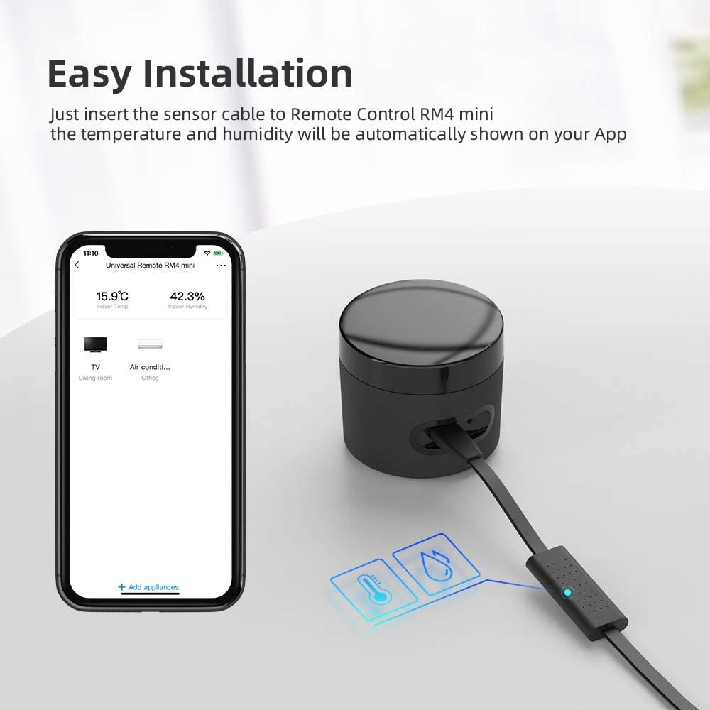 Broadlink-mando a distancia RM4 Mini Universal para el hogar, dispositivo con Audio y vídeo, wifi, Compatible con Alexa, Google Home y IFTT