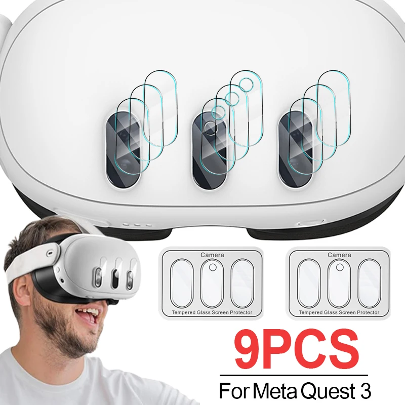 1-3 zestawy folii ze szkła hartowanego do aparatu Meta Quest 3 Akcesoria Obiektyw aparatu Pełna osłona przezroczysta osłona do Meta Quest 3