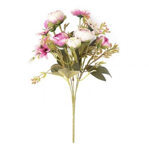 Ikke-falmende kunstig blomst rose marguerit blade naturlig buket gør-det-selv buket bryllupsfest boligindretning искусственный букет: Lilla