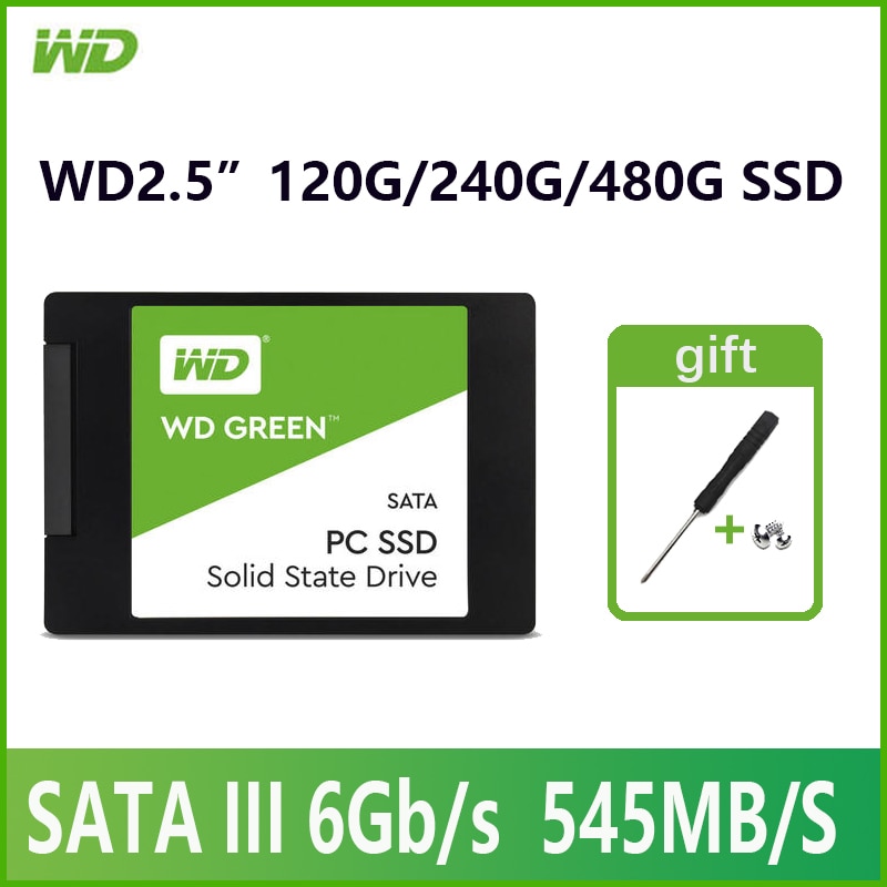 Wd verde 2.5 "disco rígido interno sata3.0 6 gb/s 120 mb/s 240g 480g do disco rígido do estado sólido do ssd 545 gb 120 gb 240 gb para o desktop do portátil