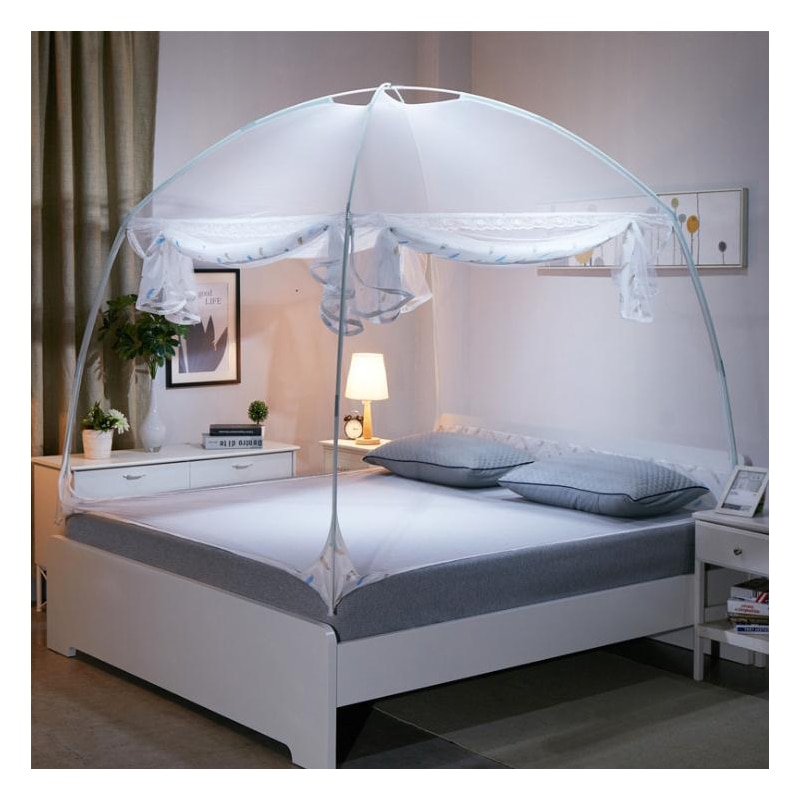 Lit à trois portes d'été en maille et repliable | Moustiquaire mongole pour yourte pliable, lit pour roi/reine, rideau pour auvent, tente de dôme