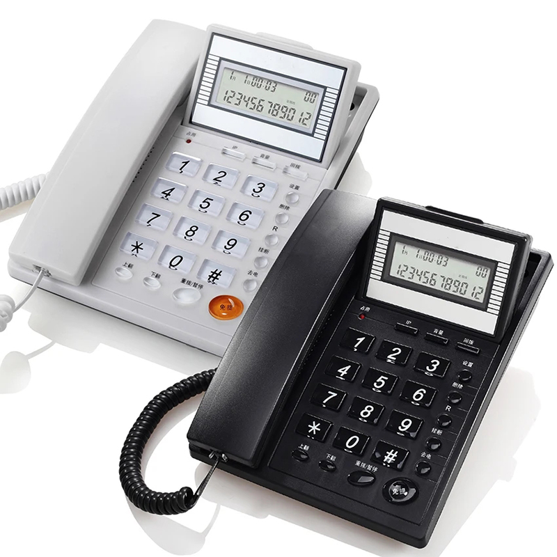 Tilt Display Vaste Telefoon Met Caller Id, Handsfree Bellen, Automatische Ip, bedrade Vaste Telefoon Voor Home Hotel, Wit, Zwart