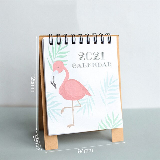 Hånd tegning frisk tegneserie mini flamingo desktop papir kalender dobbelt daglig planlægger tabel planlægger årlig dagsorden arrangør: G