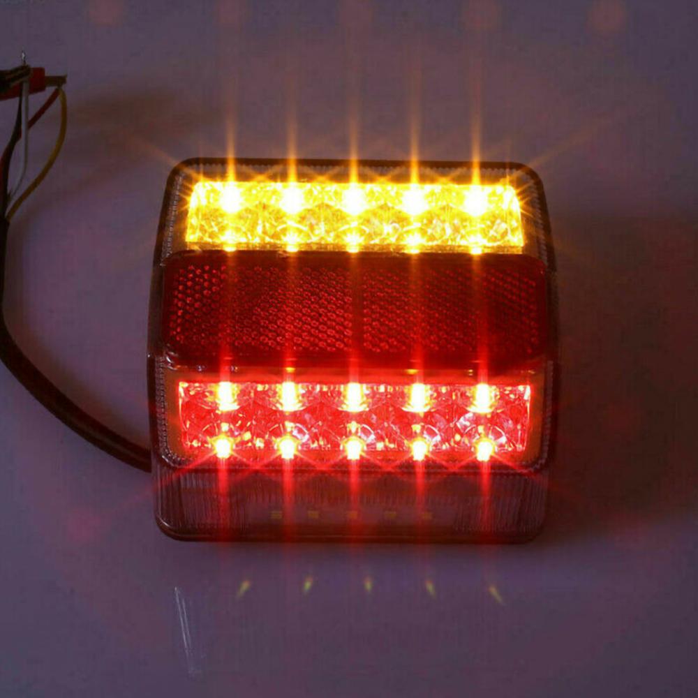 2 Pcs Rear LED Submersible Trailer Tail Lights Kit Boat Marker Truck Waterproof