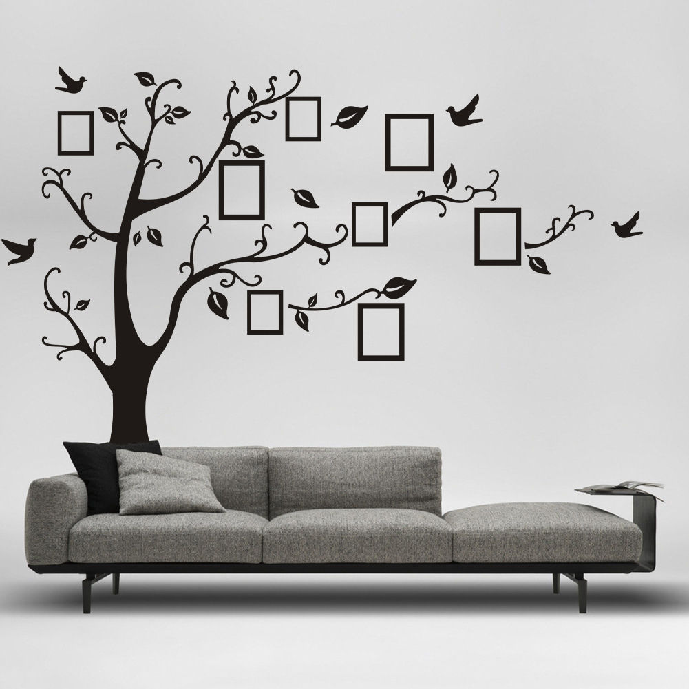 Grote 70*120 cm/55 * 110in DIY Familie Foto 3D Muurstickers Boom Voor Woonkamer Liefde vinyl Stickers Wall Art Slaapkamer Home Decor