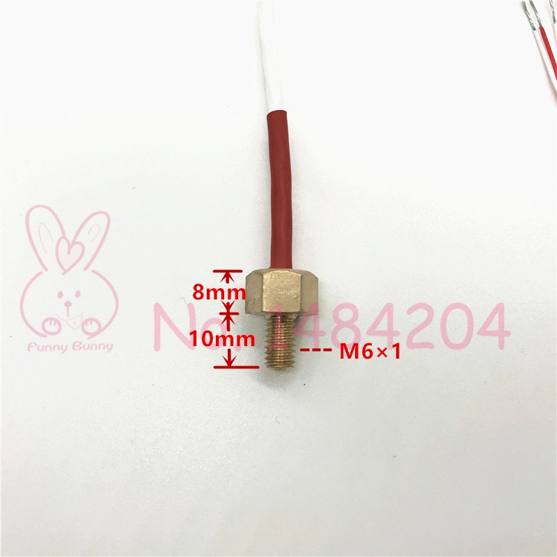 High Precision PT100 Temperature Sensor Class A RTD Probe M4 Brass Screw Thread 6mm 3-Core Teflon Wire 750mm for Coffee Machine