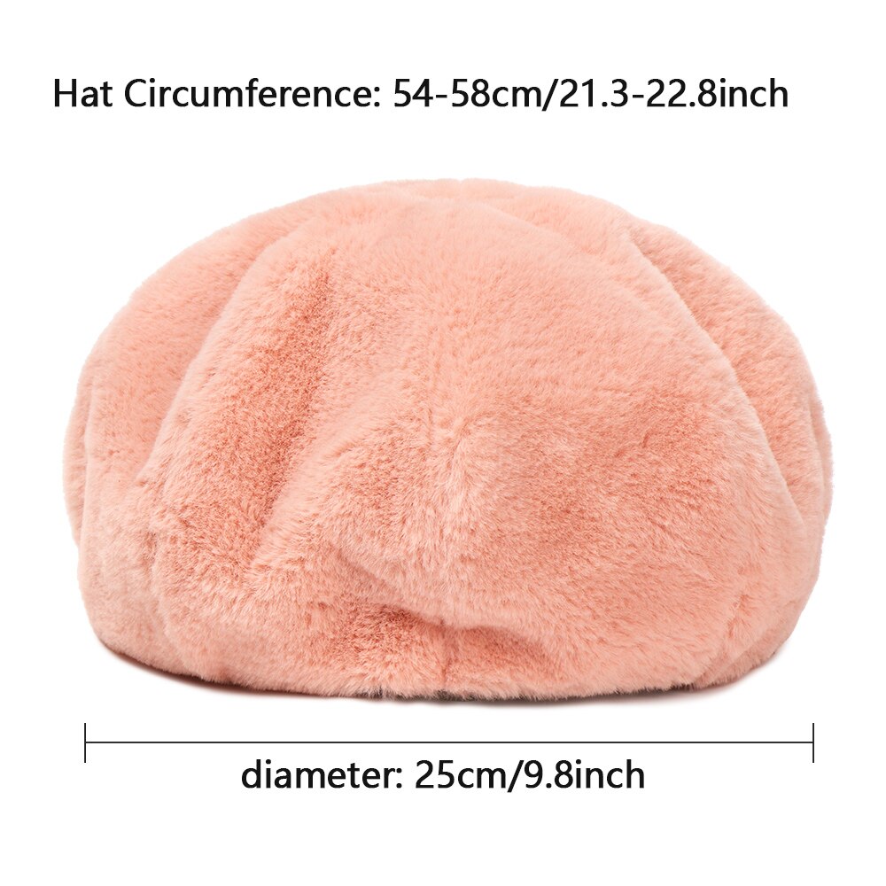 1PC Classic Beret Hat Women Soft Plush Pure Color Autumn Winter Beret Wool Outdoor Warm