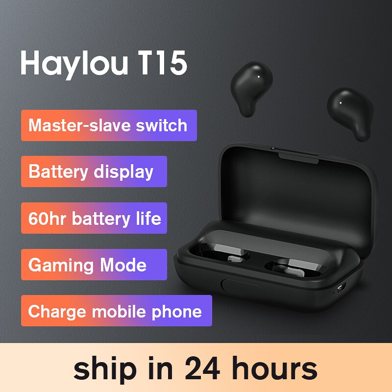 Haylou GT1/GT1 PRO/GT2S/T15 kablosuz Bluetooth kulaklık, HD stereo ses TWS kablosuz kulaklıklar, düşük gecikme oyun kulaklığı: T15