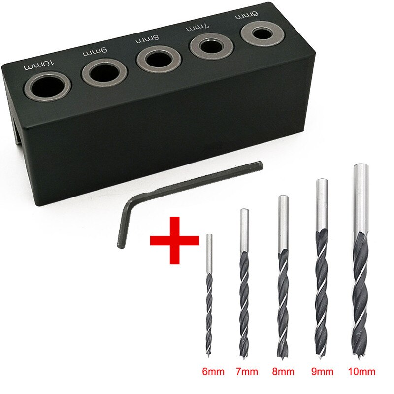 90 graders lige vinkel bore guide lomme hul jig kit aluminiumslegering hul locator dyvelning jig træbearbejdningsværktøjer: Type c