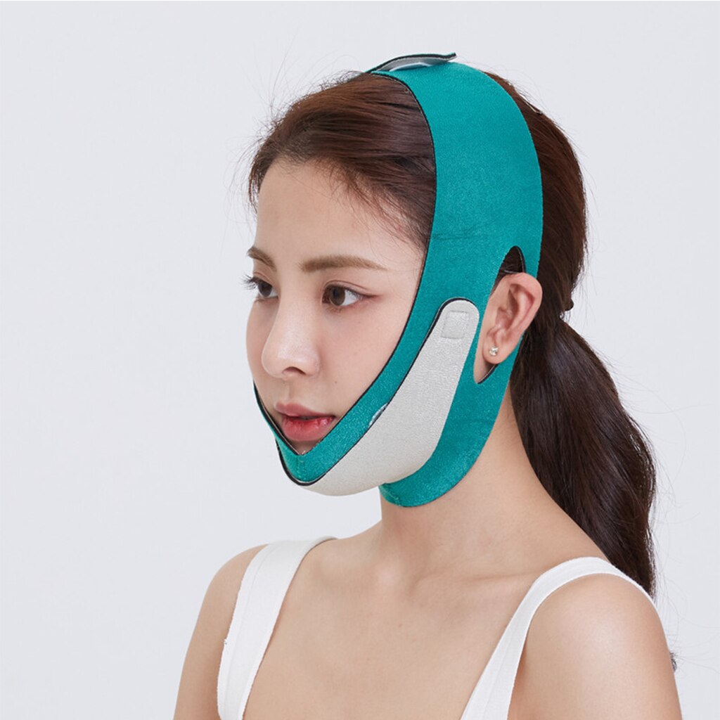 Gezicht Slanke V-Lijn Tillen Riem Vrouwen Afslanken Chin Cheek Slim Lift Up Masker V Gezicht Lijn Riem anti Rimpel Strap Band Gezicht Schoonheid: Green