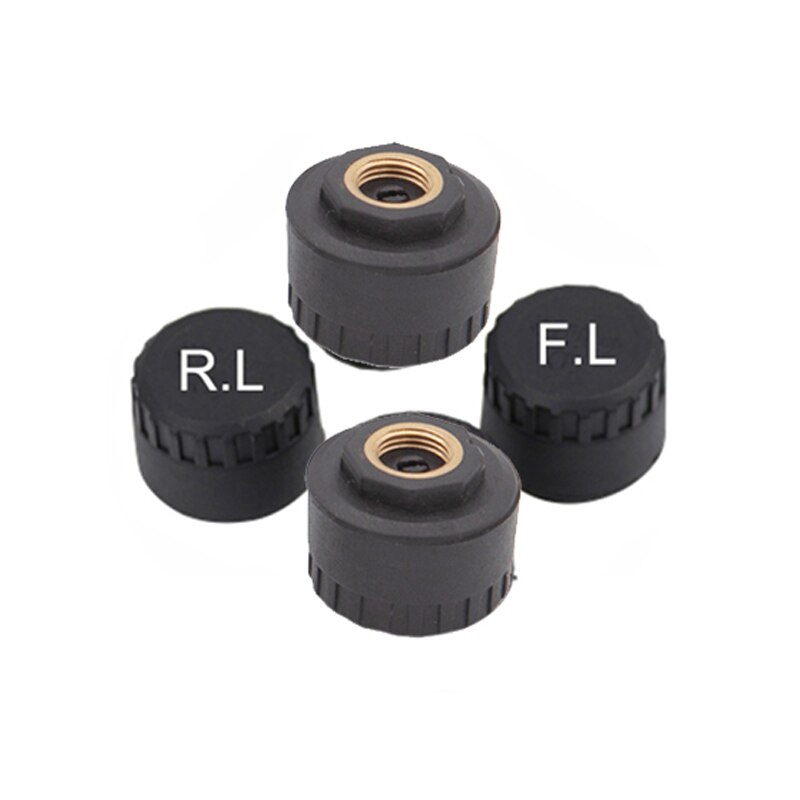 Däcktrycksövervakningssystem tpms sensorsolar bilsäkerhet smart däckkontroll trådlös 4 hjul extern: Bildfärg 4pc