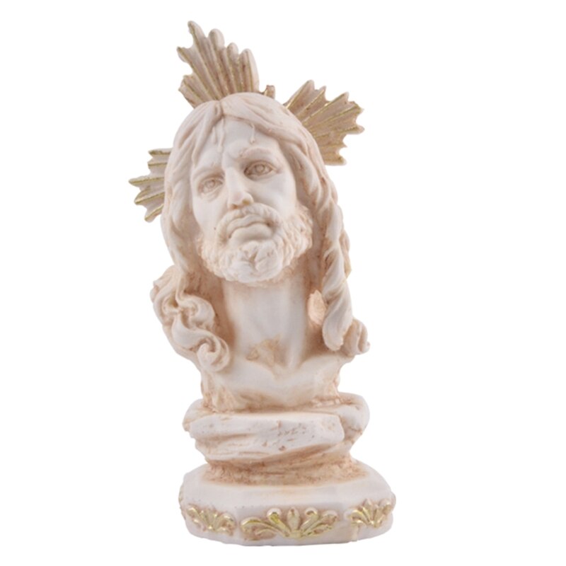 Sculpture de Christ jésus, Statue en résine, faite à la main, innovante, croix d&#39;ange, artisanat de la Bible du Christ, chandelier, décoration de maison religieuse: 1