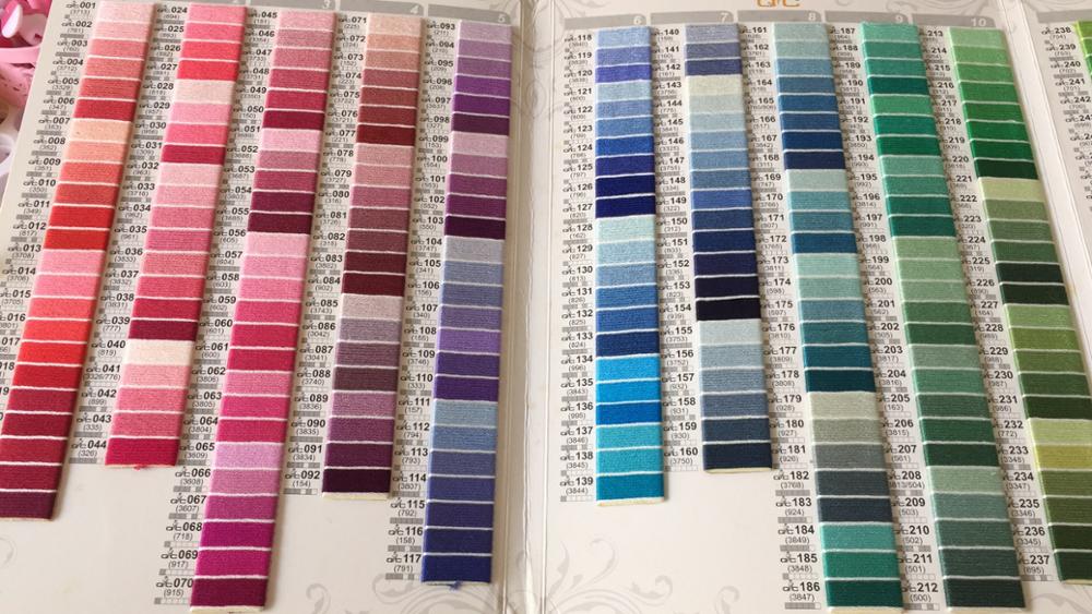 QC cross stitch floss thread color card chart sample book
