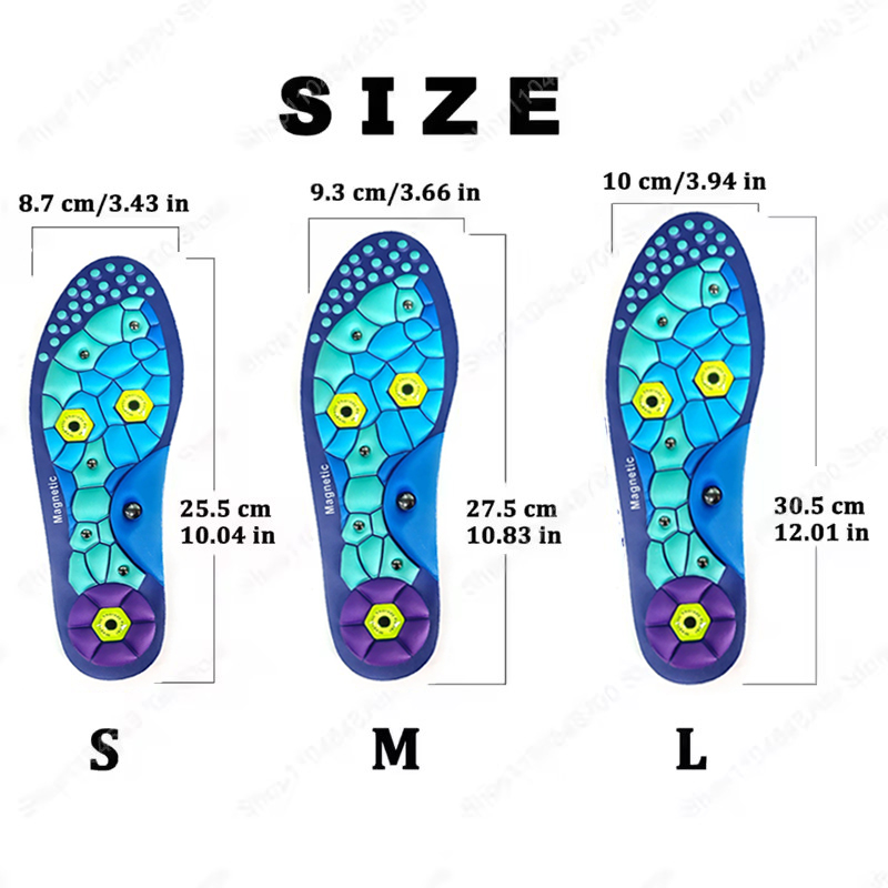 2025 neue 1 Paar Akupressur Fuß Einlegesohlen Für Männer Frauen Orthopädische Gel Magnetische Schuheinlagen Magnet Technologie Unterstützung Einlegesohle