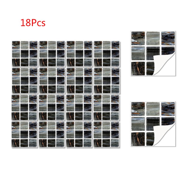 18 stk vintage simulering fliselim selvklebende vanntett selvklebende veggklistremerke  b0kc: 8