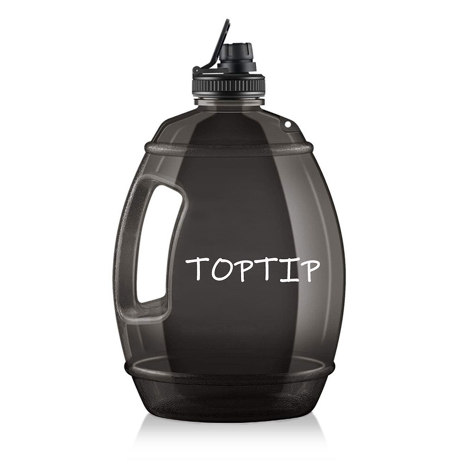 1 Gallon Sports Water Bottle with Time Marker Drinking Kettle Fitness Sport Bottle Water Jug Camping Office School Gym Workout: Black