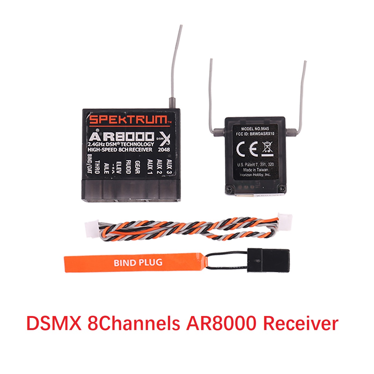 2.4 GHz Long Range DSMX DSM2 Receiver AR6210 AR6100E AR8000 AR9020 S603 F701 For SPEKTRUM JR Remote Control: Red