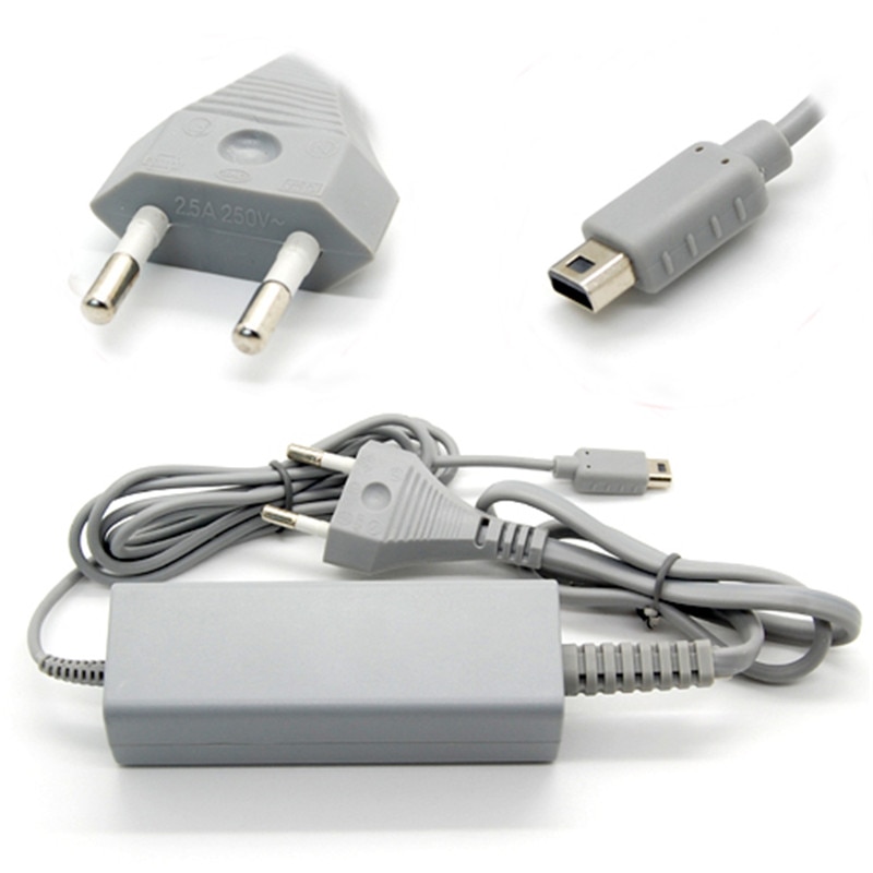 Amzdeal-Adaptador de Cable de alimentación para Nintendo Wii U, cargador de pared con enchufe europeo