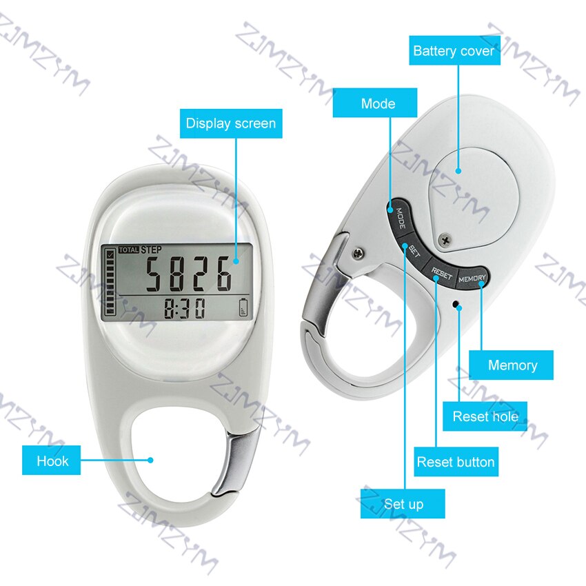 2 uds podómetro Digital de contador de paso a poca distancia portátil al aire libre ejercicio Fitness calorías senderismo cuenta de pasos podómetro