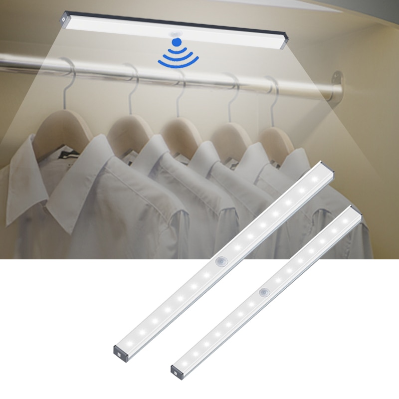 5V Dc Usb Oplaadbare Noodverlichting Led Bar Lichten Pir Motion Sensor Keukenkast Garderobe Wandlamp Magnetische Closet licht