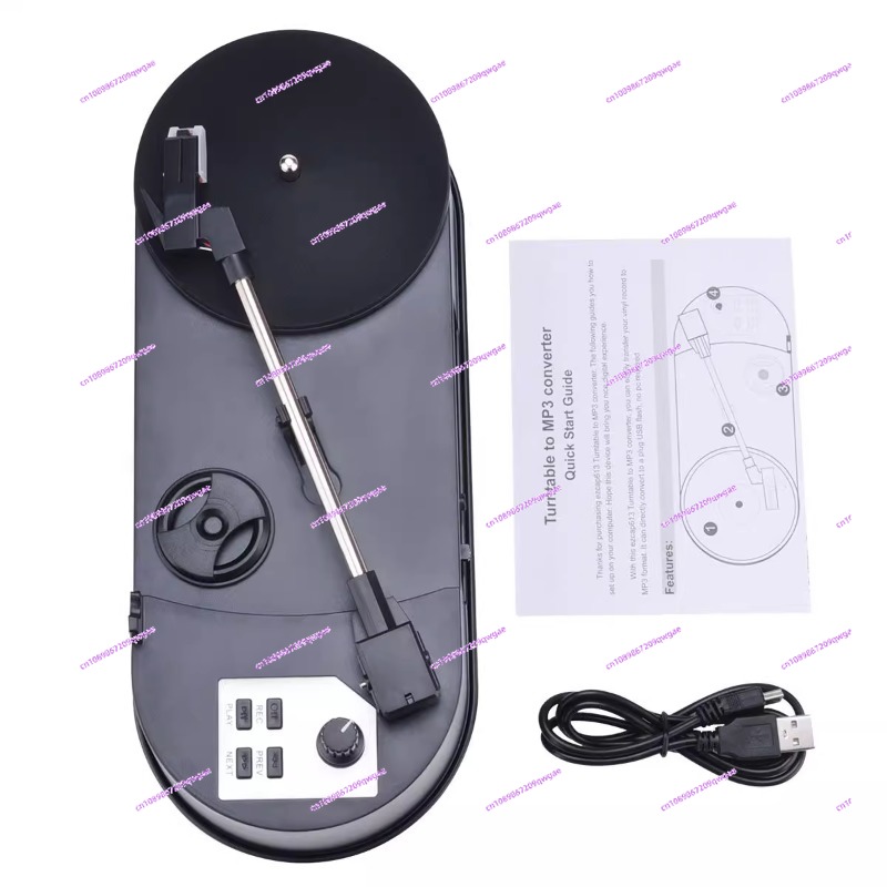 Mini reproductor de discos de vinilo, reproductor de discos de 33/45 rpm, transcripción MP3 con un solo clic sin fonógrafo de grabación de audio por computadora