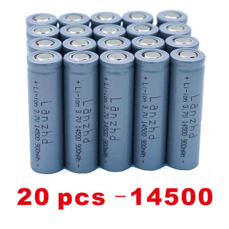 1-24 szt. 14500 900mAh 3.7V litowo-jonowe akumulatory ogniwo litowe do latarki Led latarka z myszą: YELLOW