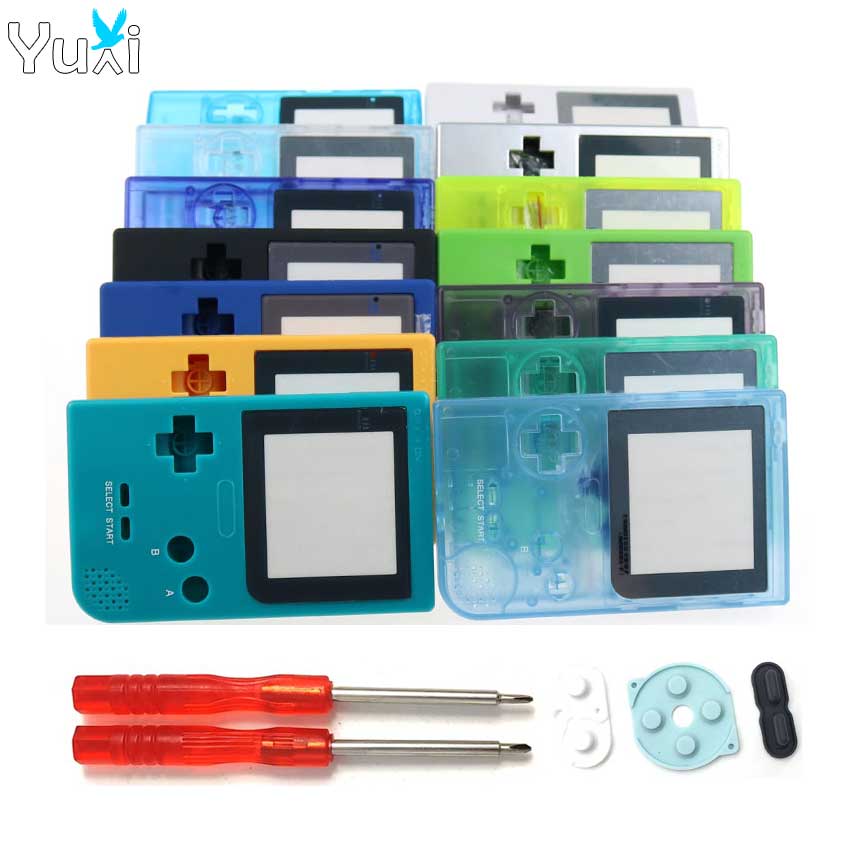 YuXi Clear Housing Shell Cover Replacement For Nintendo Gameboy Pocket Game Console For GBP Housing Case with screwdriver tools