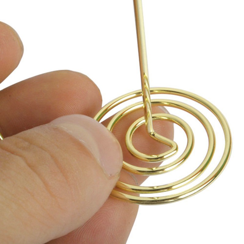 Place Card Holder Gold Table Number Stand Wire Photo Holder Clips Picture ID Card Paper Note Memo Holder Clips for Wedding Par