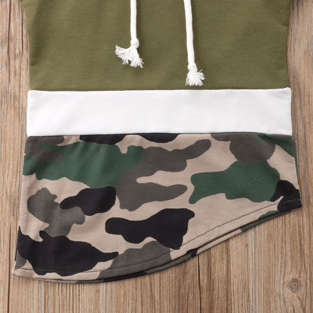 Winter Toddler Kids Boy Camo Long Sleeve irregular Patchwork Hooded Coat Jacket
