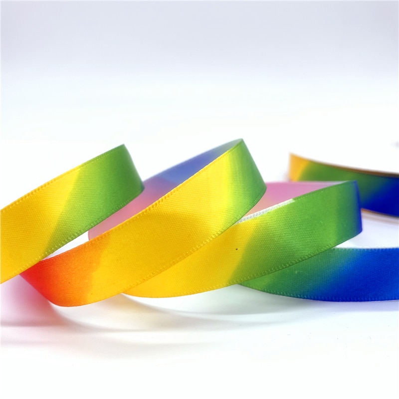 5 Meter/viel 15mm/20mm Regenbogen Band Polyester Band Gedruckt Band Für Heimat Hochzeit Weihnachten Dekoration DIY Verpackung