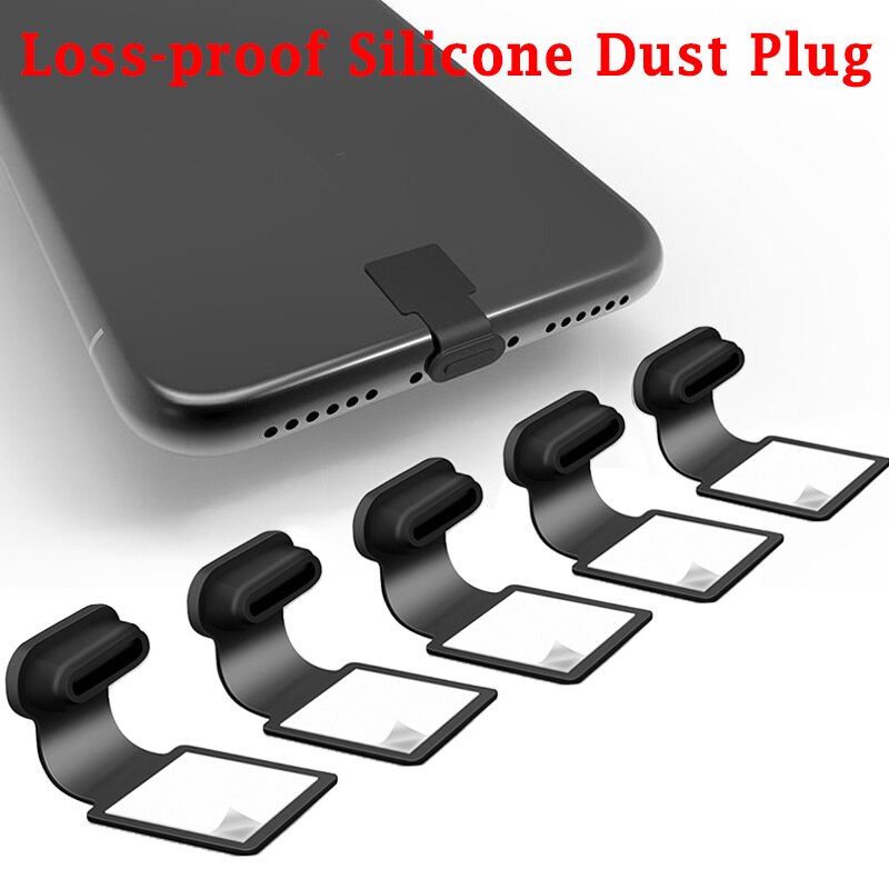 Verlies-Proof Siliconen Telefoon Stof Plug Usb-poort Opladen Rubber Plug Protector Stofdicht Cover Cap Voor Iphone Type-C Stof Plug