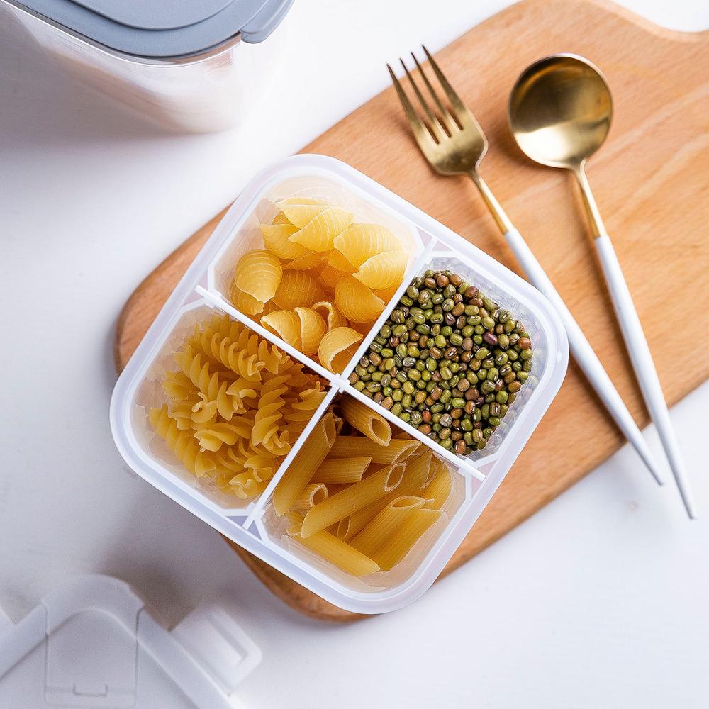 MDZF SWEETHOME2600m Four-Compartment Cereal Containers Storage Containers With Lids Removable Partition Pasta Storage Containers