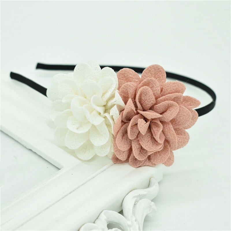 kinderen Bloem Hoofdband Hollow Effen Kleur Accessoires Gom Voor Haar hHair Band Meisjes Hoofdbanden: Black