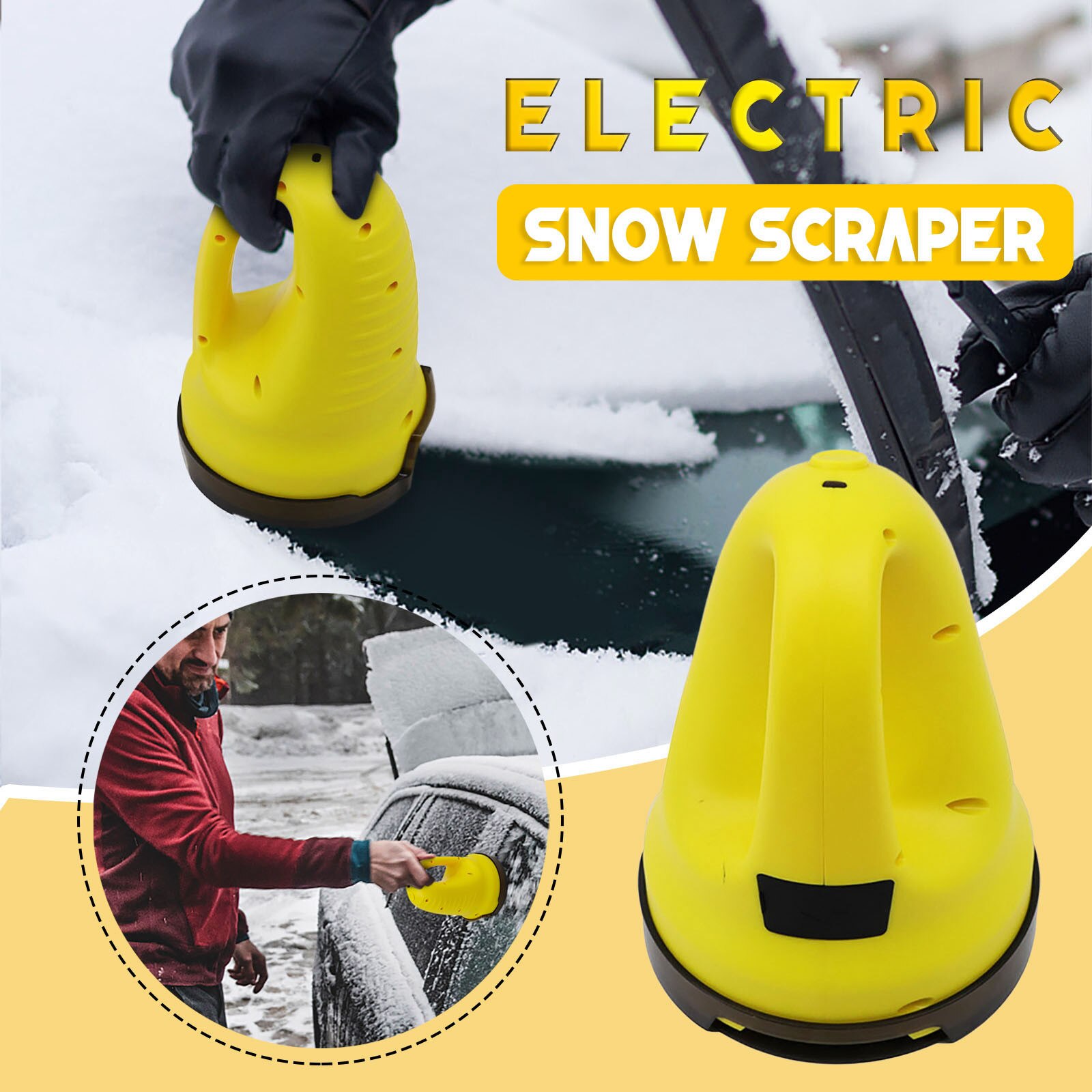 Снегоуборщик elektrisk isskrapa batteridriven 15 min bilfönster skyddslock snörengöringsmedel för bilfönster