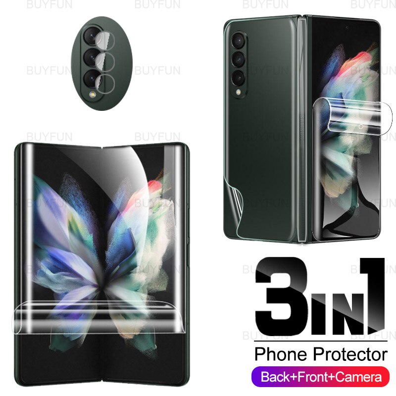 Hydrogel Film Voor Samsung Galaxy Z Fold3 5G Hd Voor + Back Screen Protector Zachte Film Voor Samsung Z vouw 3 Fold2 Veiligheid Lens Glas: For Z Fold2 5G