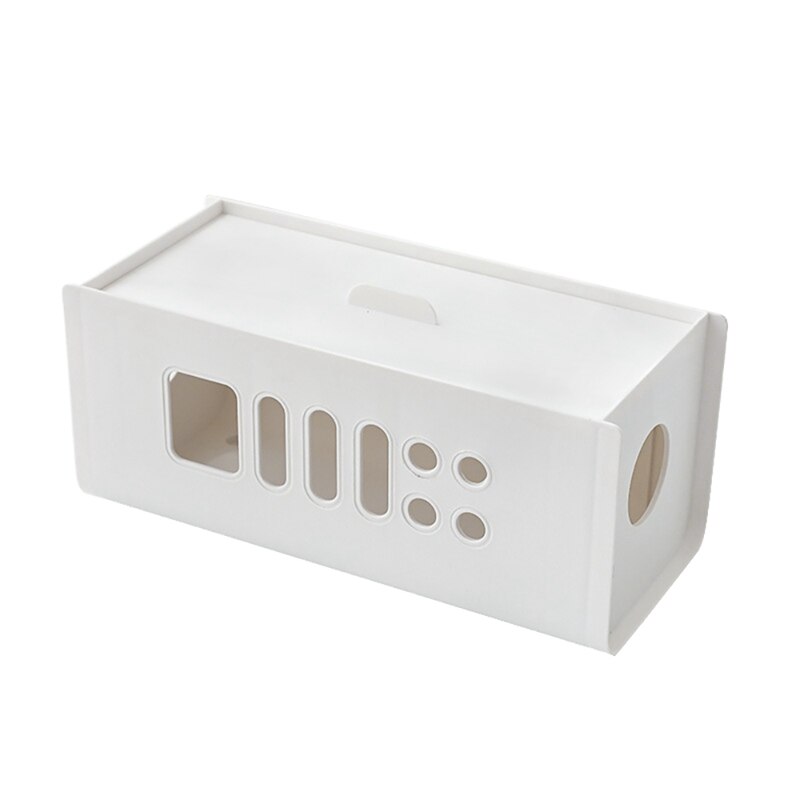 Cable Extension Cord Wire Organizer Desktop Gadget Power Socket Storage Bin Mobile Charger Electrical Holder: White