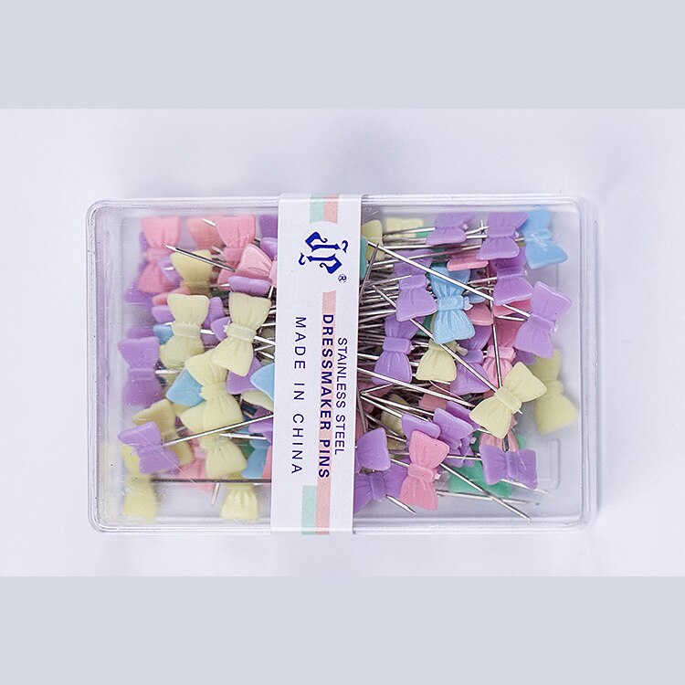 Alfileres de costura del remiendo, accesorios de costura, alfileres de color del remiendo, agujas de coser, accesorios de costura DIY, acero inoxidable, 100 Uds.: Bow tie