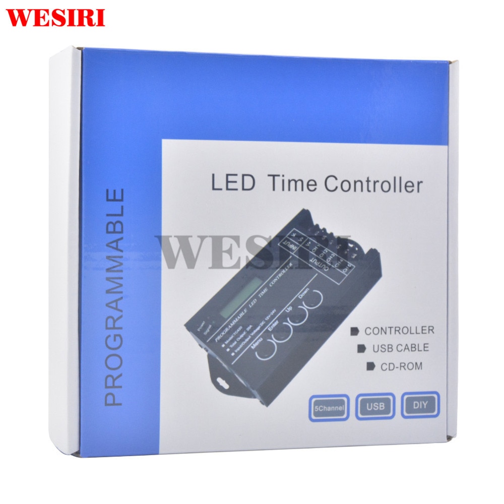 WESIRI TC420 Time Programable RGB LED Controller Dimmer DC12V/24V 5 Channel Total Output 20A Common Anode for RGB LED Lights