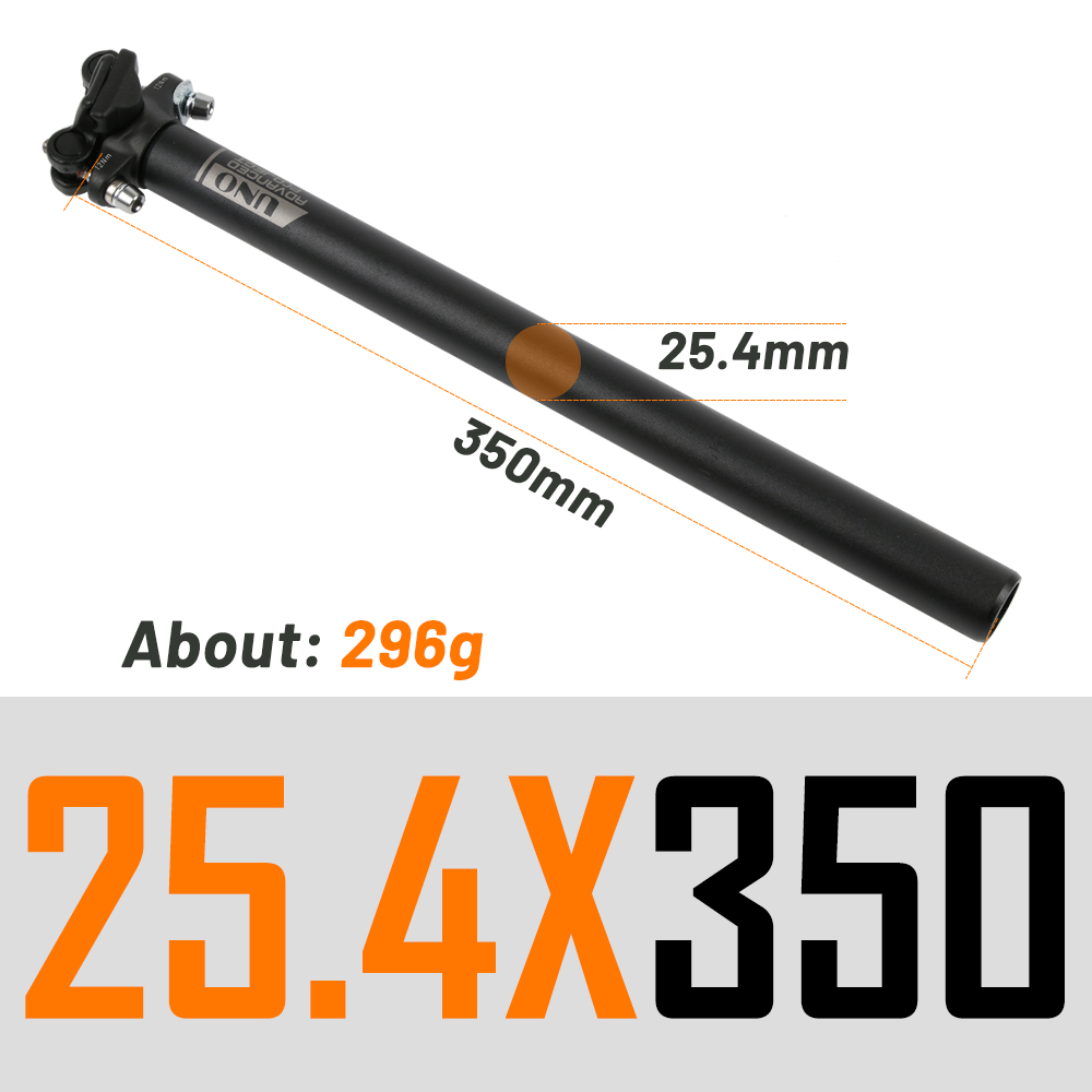 Uno Mtb Road Zadelpen 25.4/27.2/30.9/31.6mmx35 0/400Mm Mountainbike Aluminium Seat buis Fiets Onderdelen: WHITE