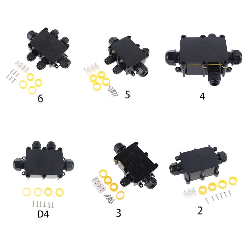 Junction Junction Box IP68 Waterproof UV Sunproof Outdoor Multiple ways Plastic Electrical Junction Box Case Cable Wire