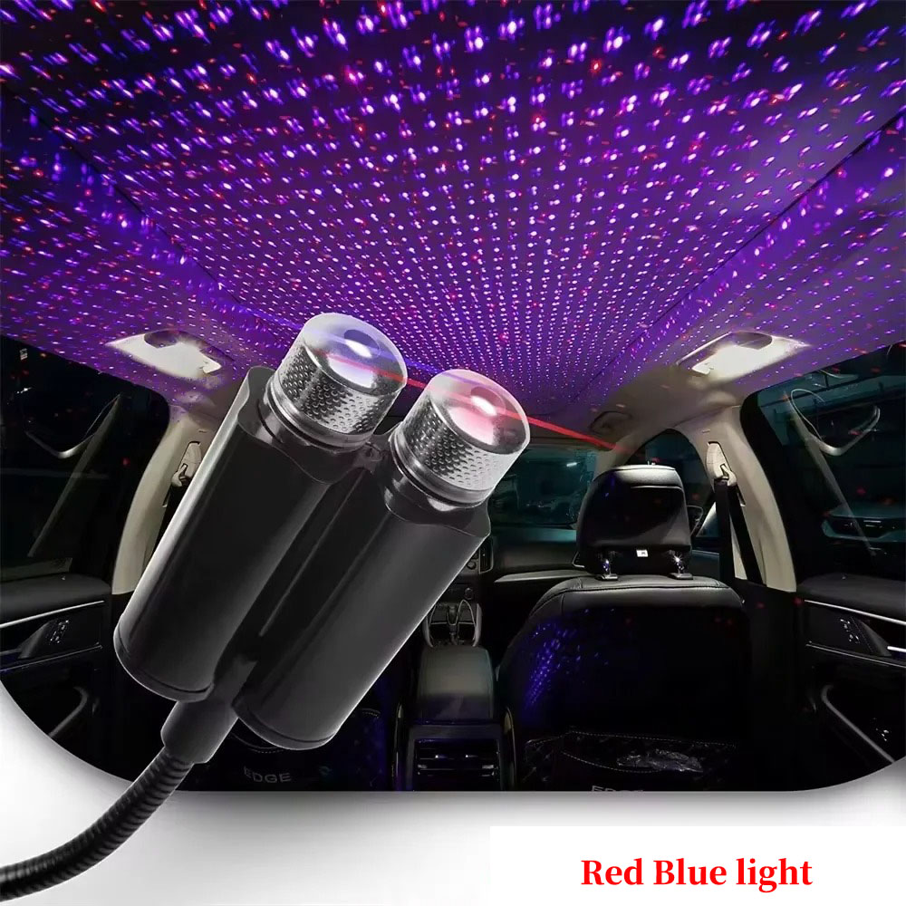 USB Sterrenhemel Lamp LED Interieur omgevingsverlichting Autodak projector licht rood blauw Romantisch Babysbreath Led Sfeerlicht 5v: Default Title