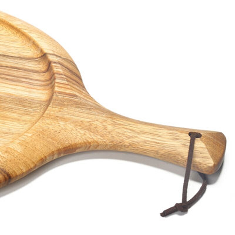 Unlacquered Solid Wood Round Chopping Block Nordic Style with Handle Wooden BreadBoard Pizza Zebra Plate Kitchen Cooking Utensil
