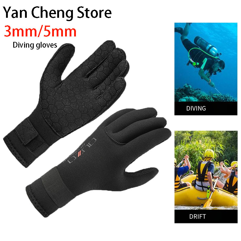 warm halten Unterwasser-Angelhandschuhe, rutschfest, kratzfest, Surfen, Schnorcheln, Handschuhe, Neopren, 3/5 mm, Tauchen, Speerfischen