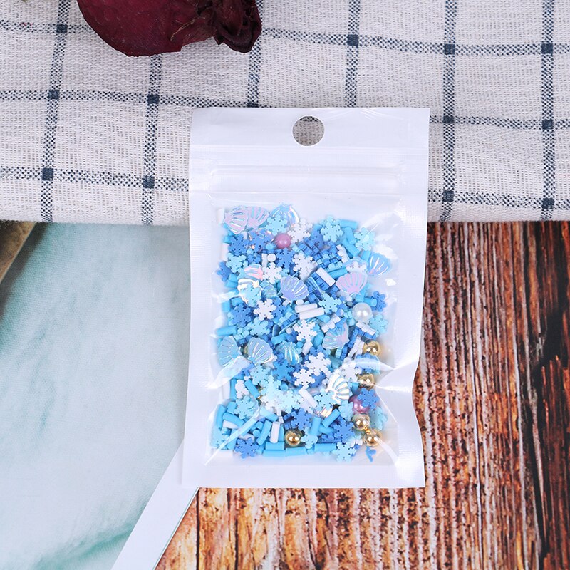 Neue 10g Gefälschte Streusel für Schleim zubehör Tonne Füllstoff DIY Flauschigen schleim Liefert schokolade Kuchen Nachtisch Schlamm Spielzeug: Blau