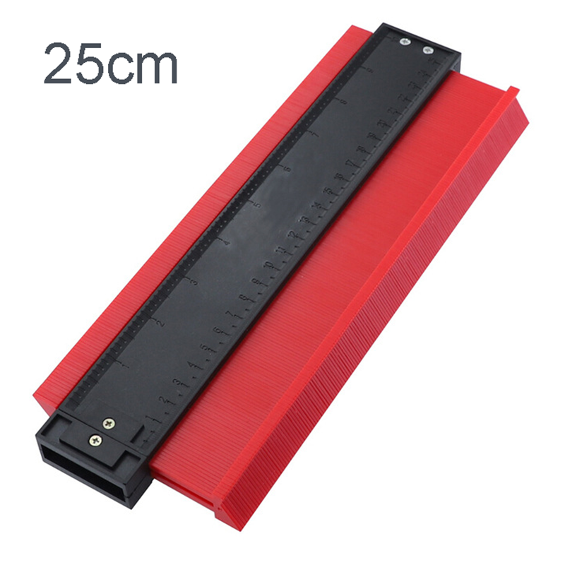5/10/20 inchContour gauge Irregular contour of arc ruler Measuring tool ABS Gauge Duplicator Joinery tool: 25cm Red