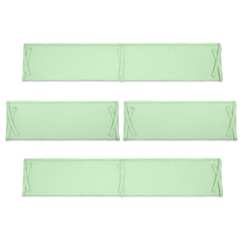 4 unids/set cama de bebé de algodón de Color sólido cuna bebé parachoques de la cuna Anti-colisión de la Anti-caída barrera de cama de los niños: 9FF1001833-GN