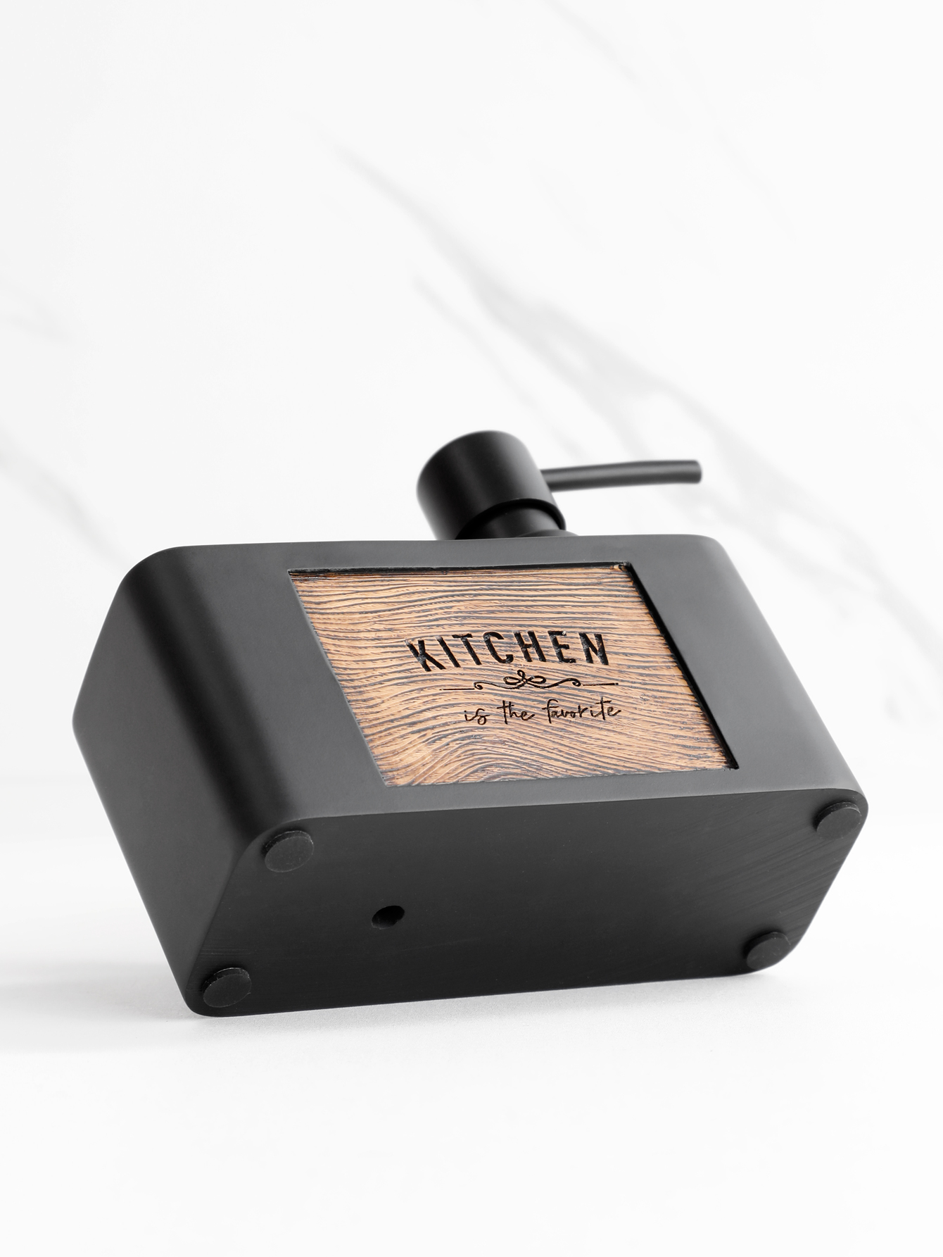 Distributeur de savon de cuisine avec porte-éponge, distributeur de savon liquide pour les mains et la vaisselle et porte-éponges noir et blanc