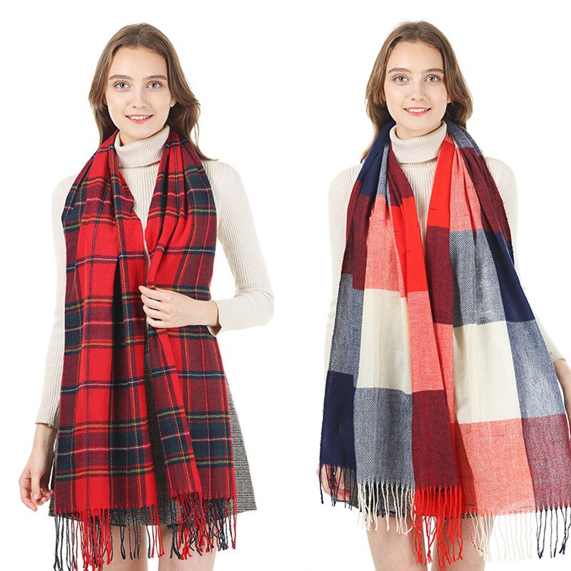 Catei Karrui Dame Winter herbst schal denker warme weibliche schal Schal Frauen einfarbig kaschmir schals mit quaste